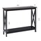 Costway 2-Tier Console Table x-Design Bookshelf Sofa Side Accent Table w/Shelf White\ Black\Espresso\Wood Grain